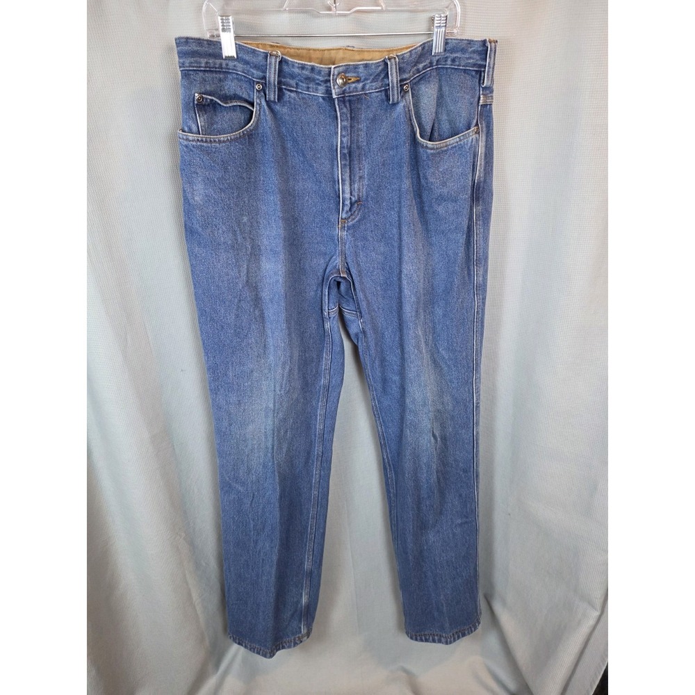 Duluth Trading Co Jeans Mens 37x36 Blue Denim Ballroom Relaxed Fit Straight Leg
